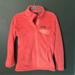 Cozy coral Patagonia fleece, size M.